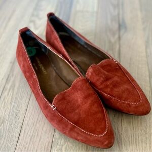 Cynthia Rowley Rust Red Suede Flats